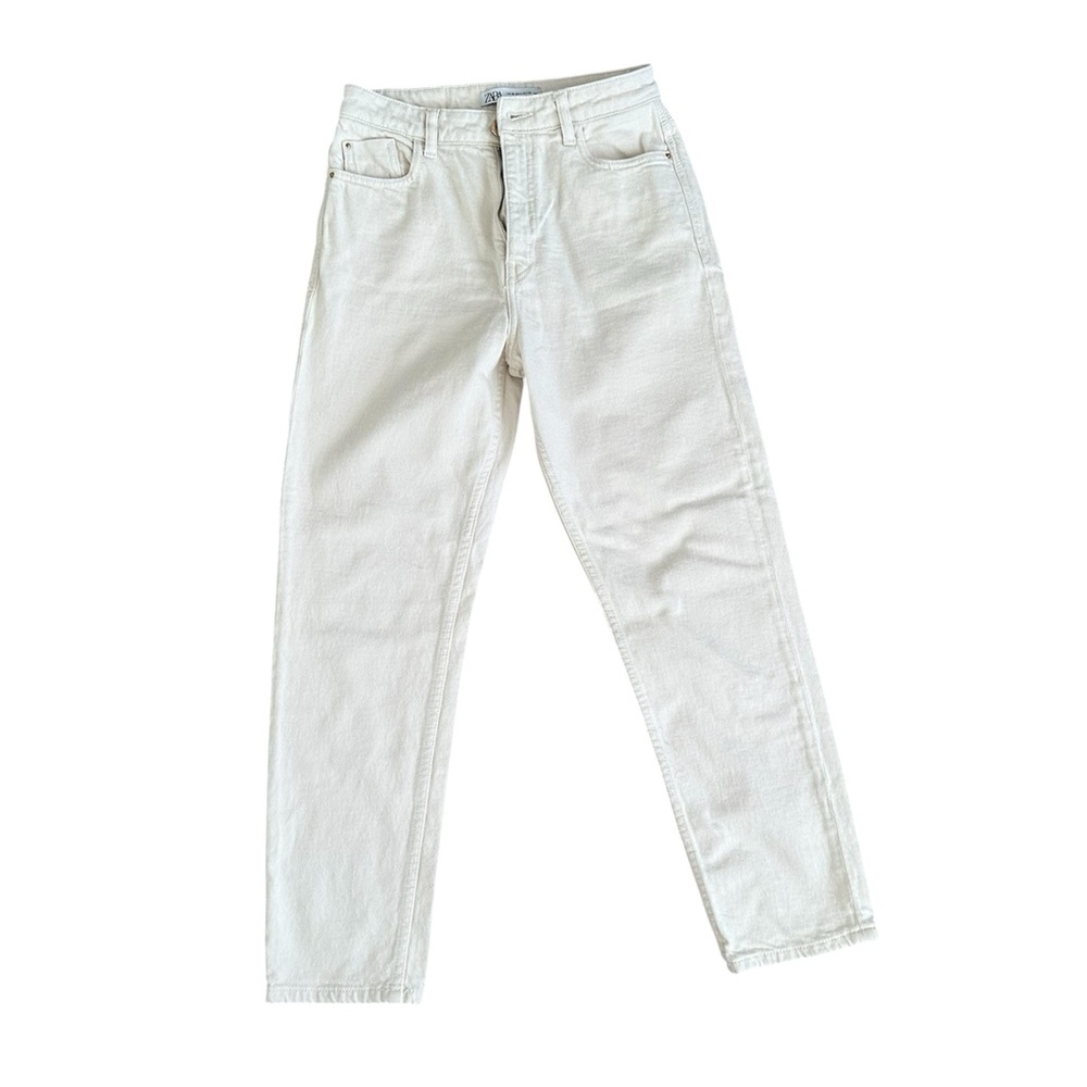 Zara Women’s Off-White Straight Leg Jeans Size 4
